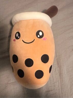 Bubble Tea Plush Toy with Black Boba - Cute Kids Stuffed Animal